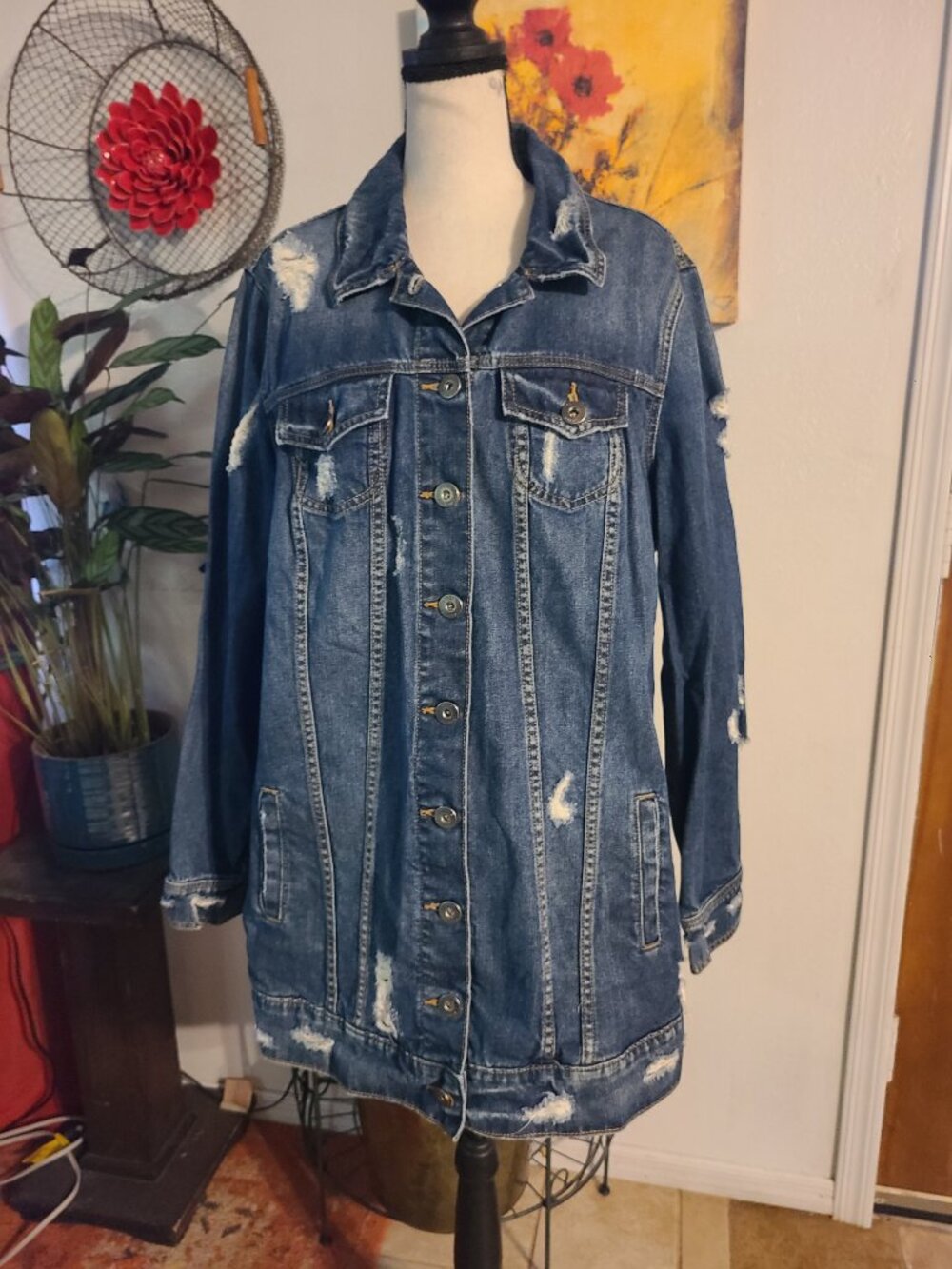 Stevie Nicks Custom Denim Jean Jacket Live Madison Square Garden Fits L & XL - Picture 5 of 14